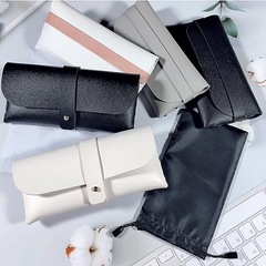 便攜墨鏡盒PU軟包簡約復古潮太陽鏡眼鏡皮盒近視收納袋眼鏡盒袋子