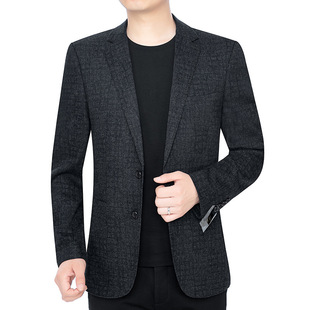 Men's Jacket 2025 Spring and Autumn Business Casual Slim Fit Young and Middle-Aged Suit Dad's Suit Single Jacket