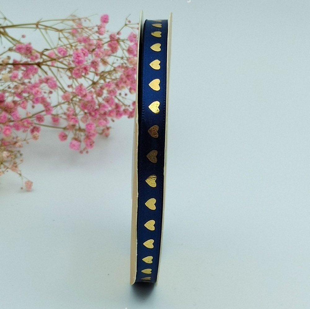 1cm en forma de corazón Cinta de Oro bandeja de barra cinta hecha a mano flor cinta de regalo caja de embalaje al por mayor especial