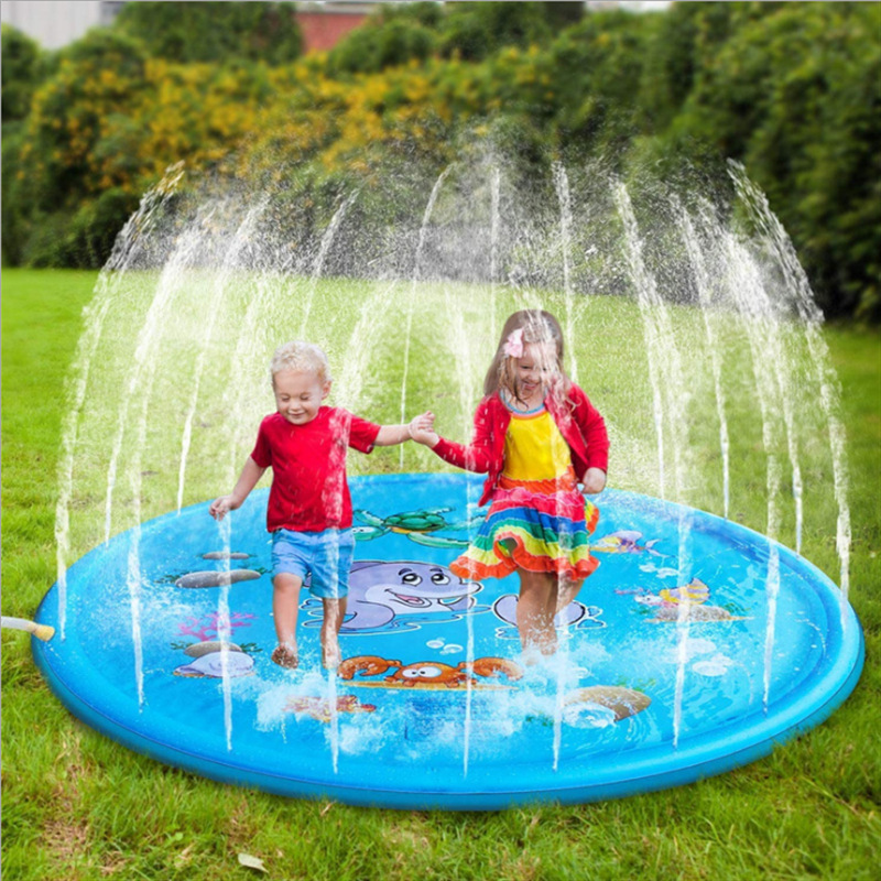 Fábrica spot PVC pet spray pad para niños jugando al aire libre con letras delfines spray pad