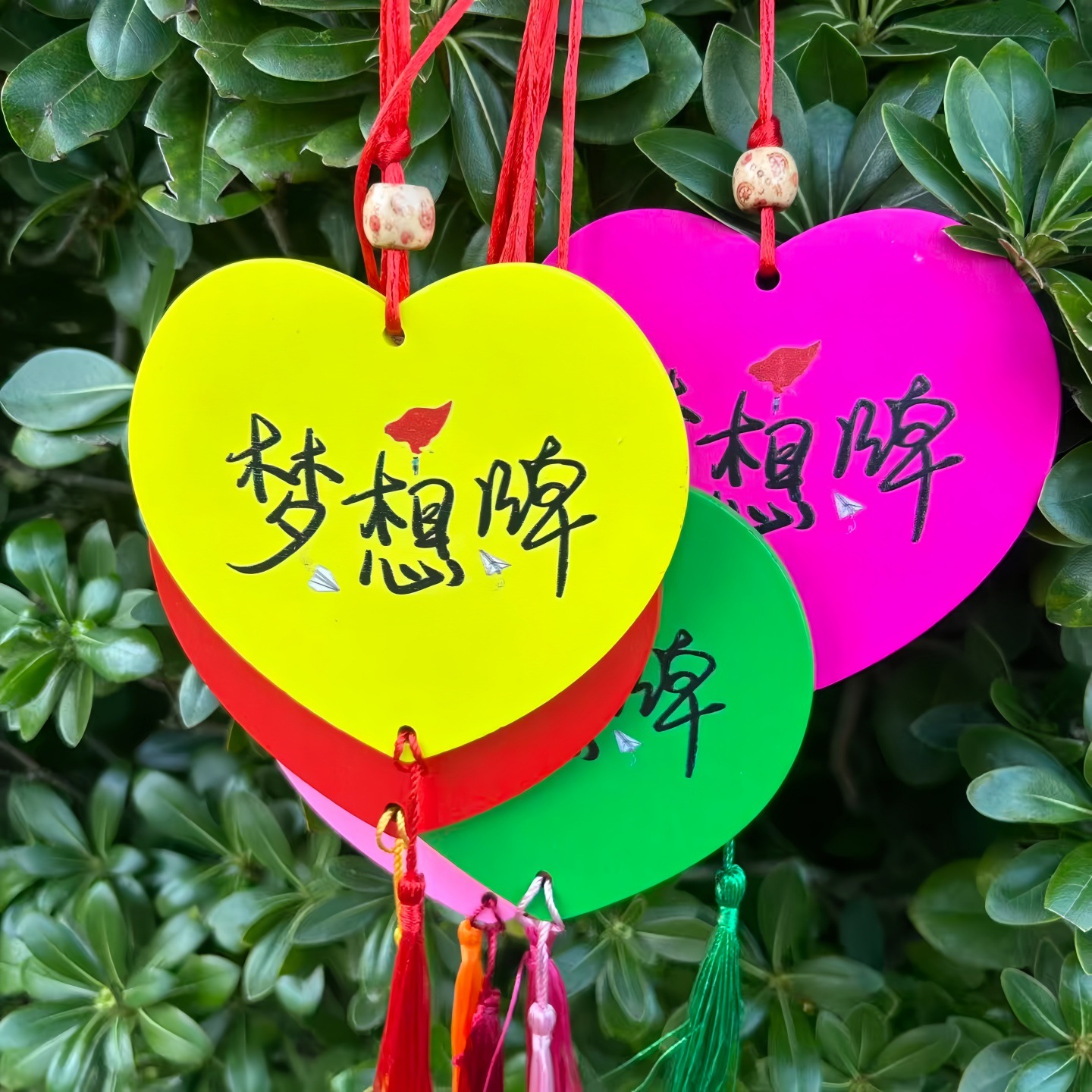 彩色景区木质许愿牌 祈福牌 心愿卡 木吊牌装 旅游工艺品可印LO55