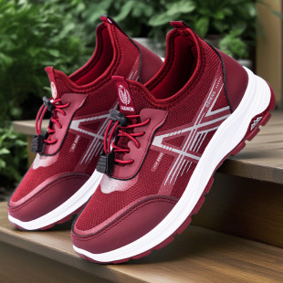 Sports Shoes for Women, Summer Breathable Lace-Up Casual Shoes, Cross-Border Dropshipping, Soft-Soled Walking Shoes for the Elderly, Outdoor Running Shoes
