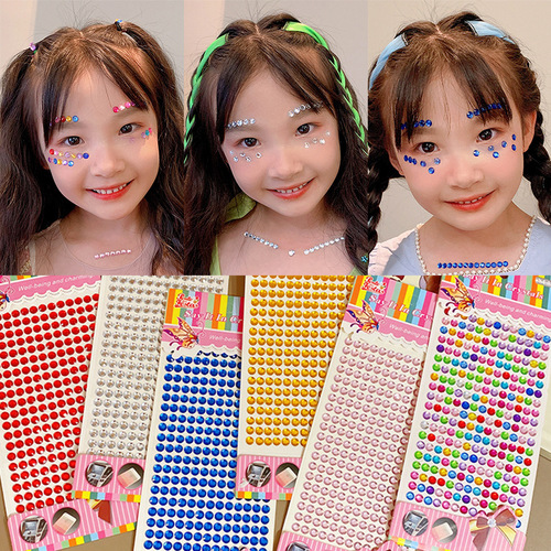 Colored diamond eye stickers, children's makeup stickers, face stickers, girls little girls treasure cartoon crystal stickers, diamond stickers, student girls