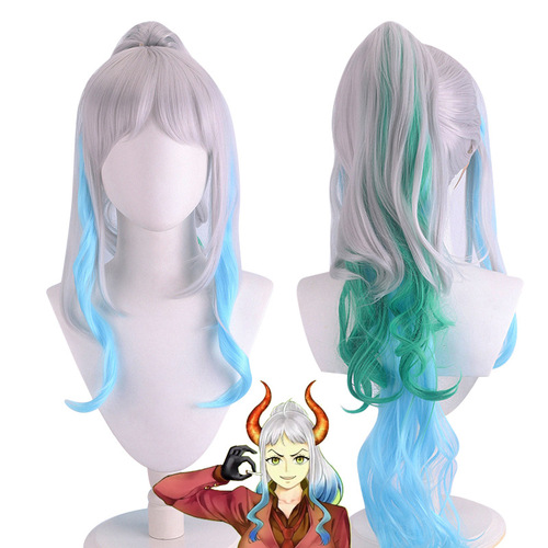 One Piece Straw Hat Grand Line Cosplay Wig: Tora (White and Black Gradient)