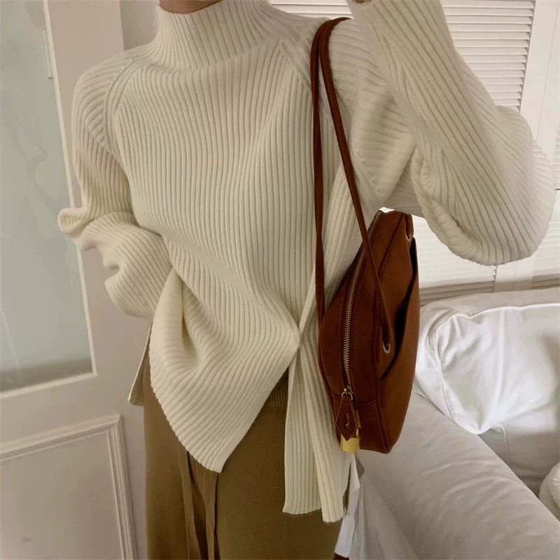 Demi-season sexy knitted sweater for breastfeeding to go out