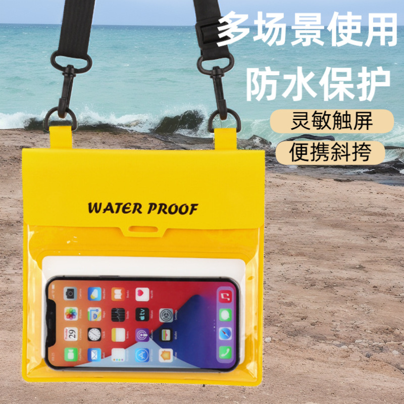 タッチスクリーン付き大容量携帯電話防水バッグ、水泳、ダイビング、ラフティング、温泉、海辺の写真撮影、女性用クロスボディ防水バッグ|undefined