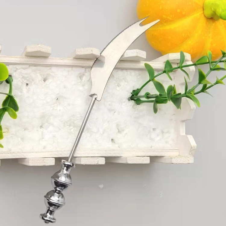 Venta Directa cadena DIY con cuentas de acero inoxidable dentado machete pizza cuchillo punta pala cuchillo vajilla kit DIY con cuentas tapón de vino