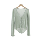 Весна и лето простой и элегантный многоцветный новый стиль универсальный темперамент Простой вязаный кардиган ленивый топ