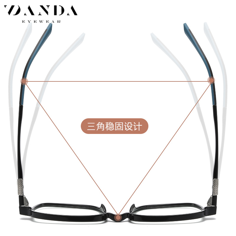 El nuevo marco de gafas de celebridades de Internet, marco grande para mujer, espejo plano sin maquillaje TJ864 ultraligero TR se puede equipar con gafas anti-luz azul de miopía