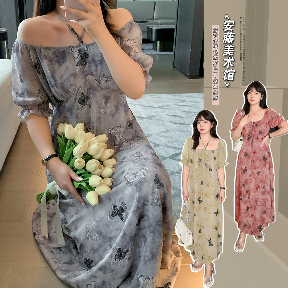  夏  L-5XL 大きいサイズ ワンピース（2タイプ：ノーマル、ロング）