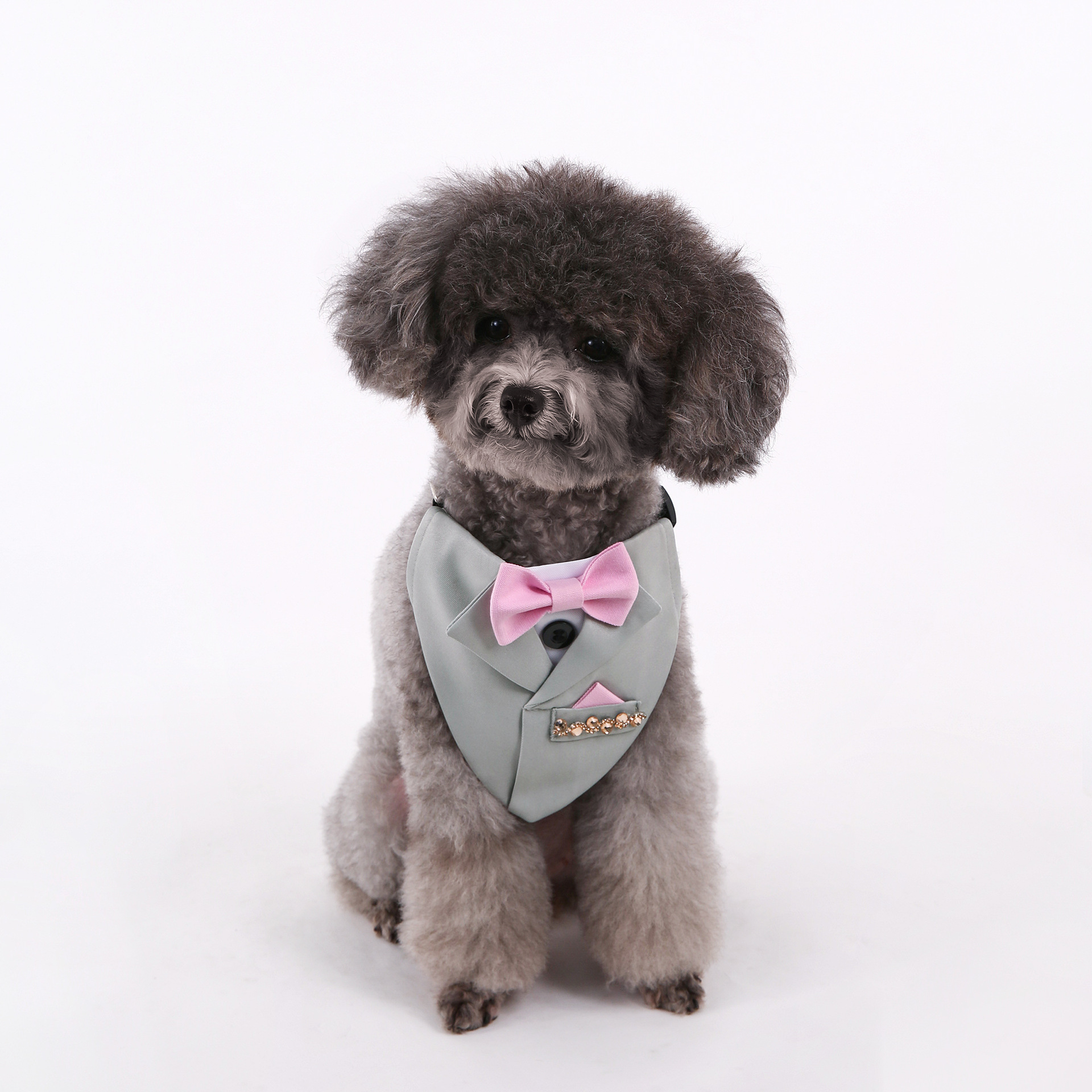 Nuevo traje de mascota transfronterizo toallas triangulares de perforación caliente fiesta de boda mascota decoración bufandas perros perros collares