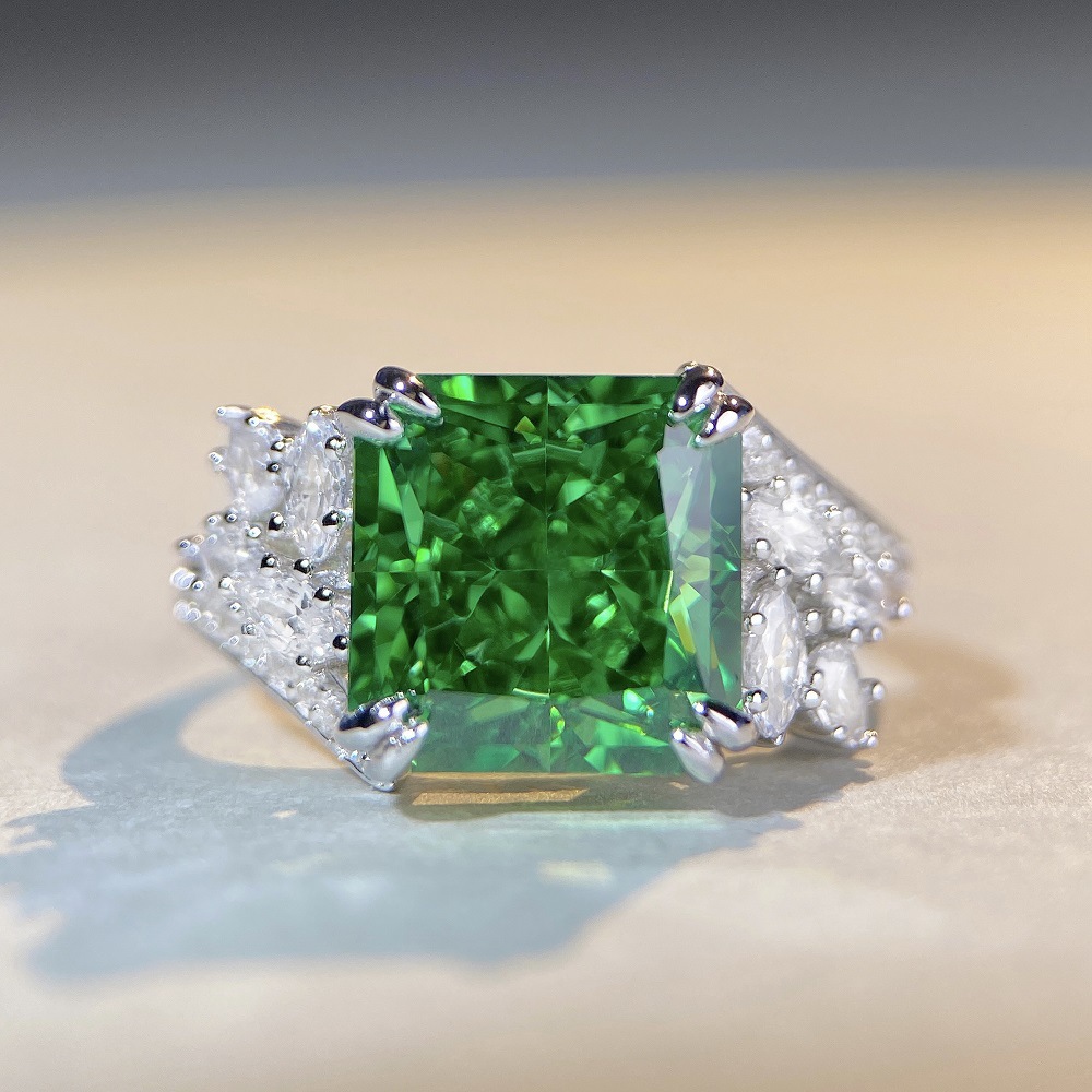 Fashion Square Sterling Silver Plating Zircon Rings 1 Piece