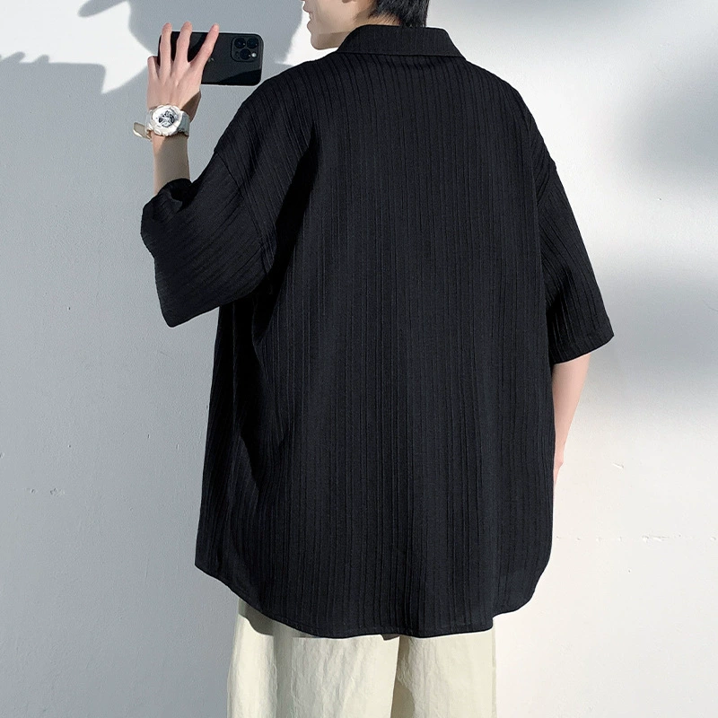 Silk men's summer thin shirt for leisure, jacket for students