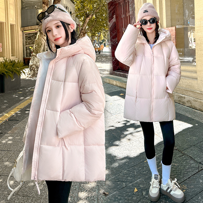 Nube de algodón puff para mujeres 2025 nuevo algodón encapuchado grueso chaqueta de algodón pequeño chaqueta de pan