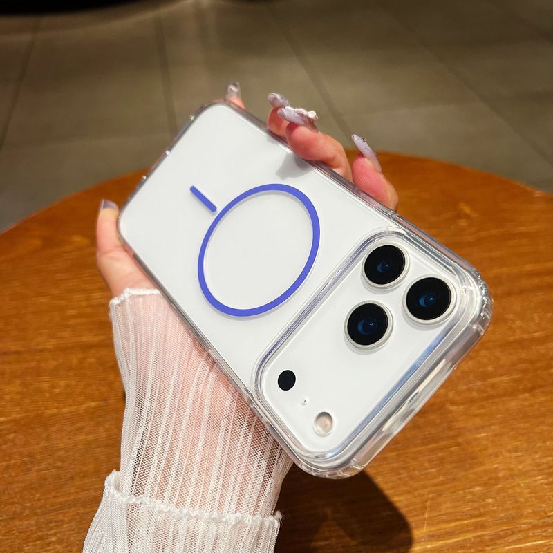 适用iPhone17PROMAX手机壳高透亚克力细圈磁吸苹果16/15简约防摔X|undefined