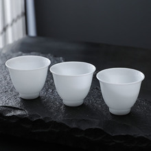 冰种玉瓷茶杯陶瓷家用单杯主人杯白瓷茶盏个人杯高档轻奢功夫茶具