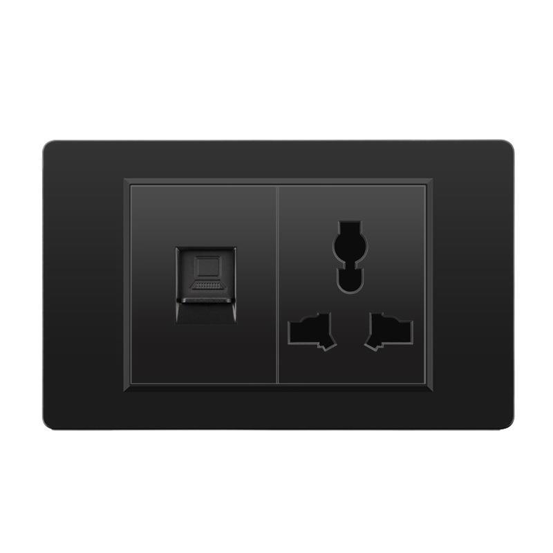 外国貿易スイッチソケット黒 PC パネル壁東南アジアタイ 6 穴台湾ソケット 20Wtype-c|undefined