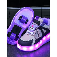 Обувь Heelys для девочек Kuromi, весна и осень 2024, новая детская спортивная обувь, детские роликовые туфли на двойных колесах для средних и больших девочек