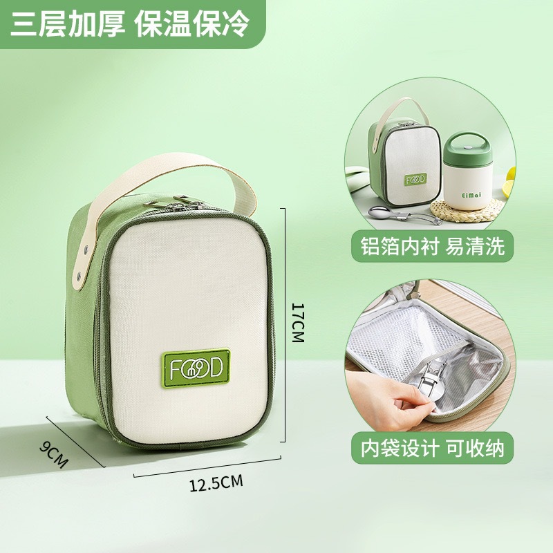 Taza de vacío de acero inoxidable mini taza de desayuno al aire libre portátil de doble capa mango sellado con tapa hogar taza de sopa fresca