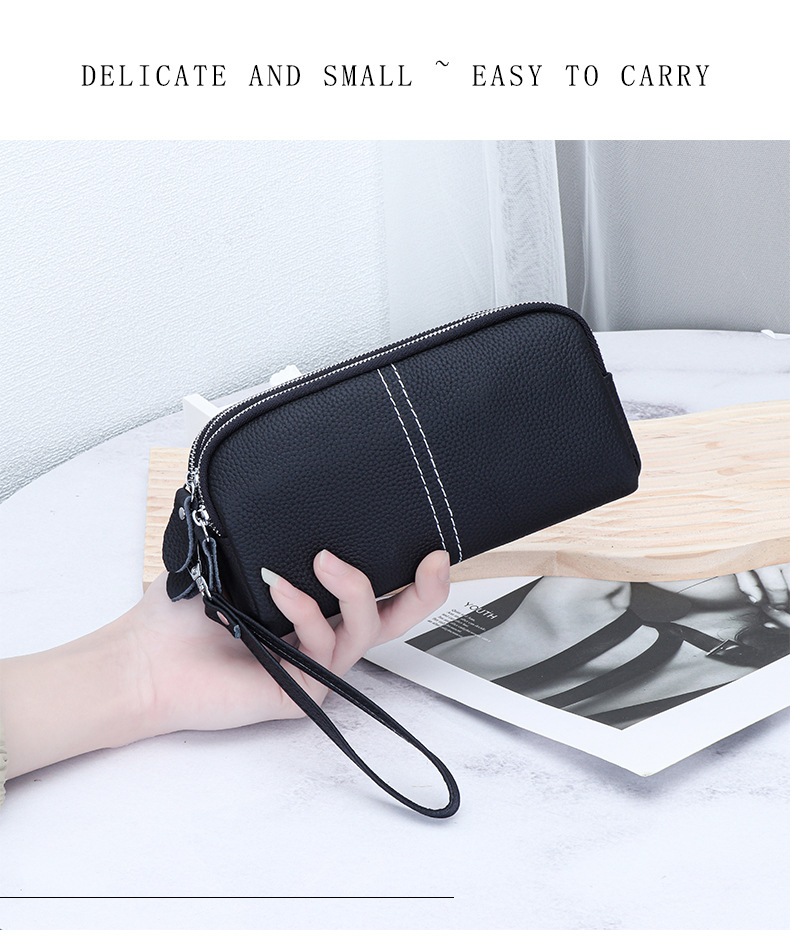 Large capacity leather wallet - Dark Khaki