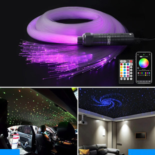 6W Flashlight Rgbw Fiber Optic Light Kit Car Car Starry Sky Ceiling Starry Sky Fiber Optic Cable Set Voice Control App