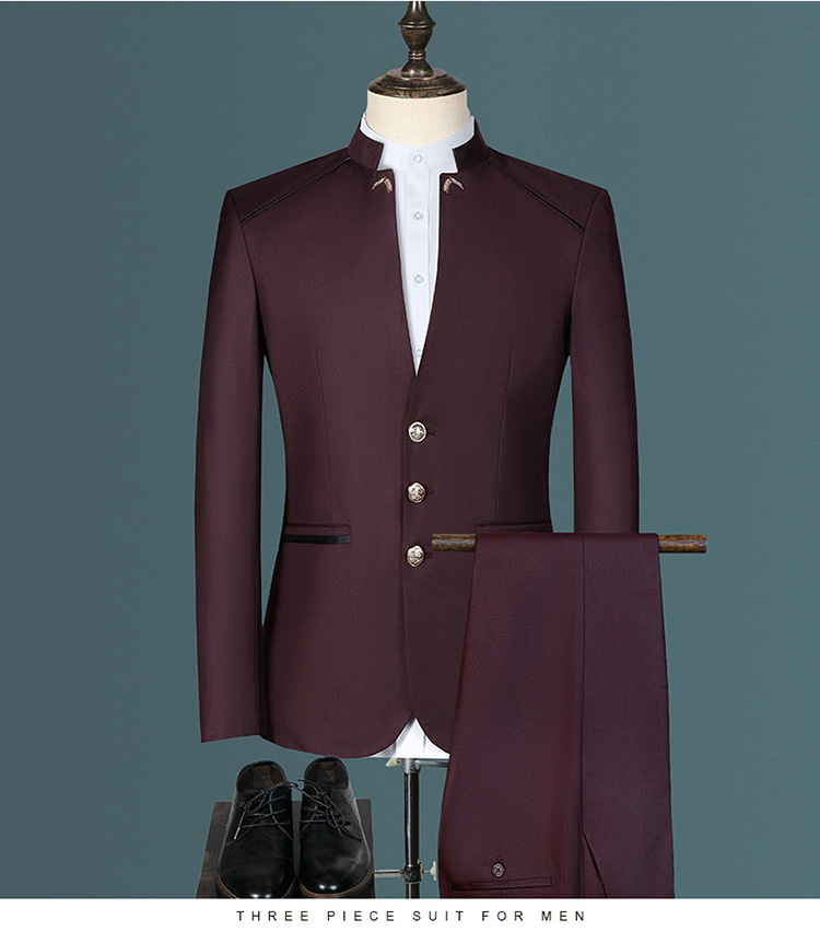 Herr slim fit kostym set för bröllop och formella tillfällen_voghion.com