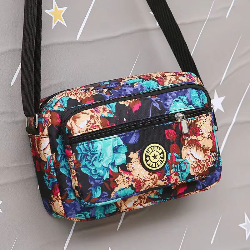 レディースバッグ、露店バッグ、ショルダーメッセンジャーバッグ、中高年花柄バッグ、キャンバスオックスフォード布カジュアル大容量マザーズバッグ|undefined