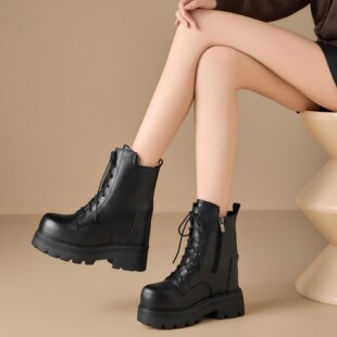 12cm�����߰�ɫ����R��ѥŮӢ���Lϵ���A�^�¸���ѥ�^��ţƤ��ѥ