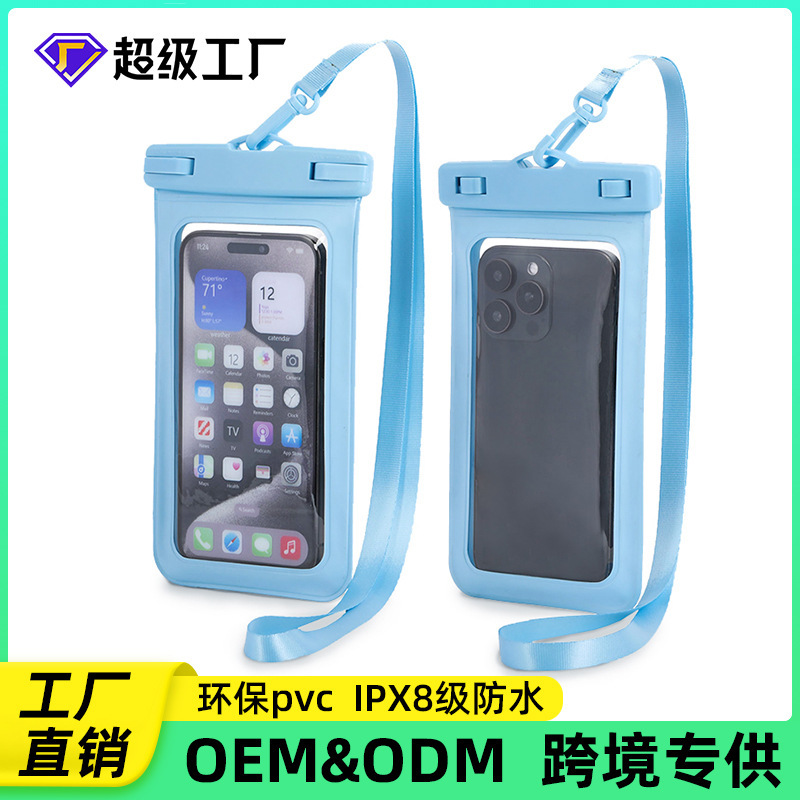 Mobile Phone Waterproof Bag Rafting Diving Swimming Mobile Phone Waterproof Case Protective Cover Large Transparent Wholesale Water Splashing Festival Water Bag