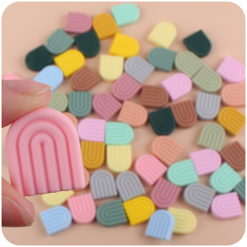 Creativo DIY bebé suministros dibujos animados silicona color sólido Arco Iris mordedor bebé molar pezón anti-gota cadena Accesorios
