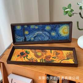 梵高莫奈复古油画风摆件相框画卧室客厅餐厅玄关软装装饰挂画框架