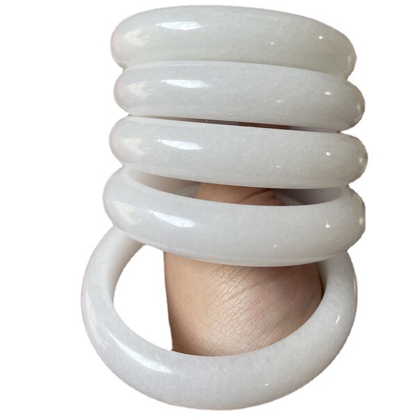 organic women's bracelet white jade