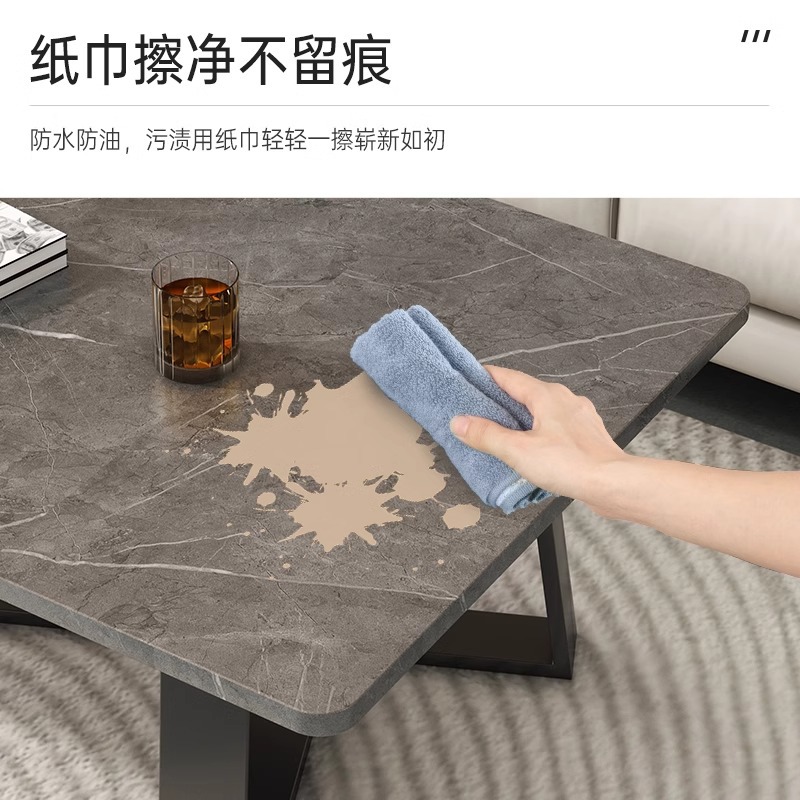 Mesa de té de roca al por mayor personalizada sala de estar nórdica pequeña mesa italiana minimalista moderna mesa de té de balcón de lujo