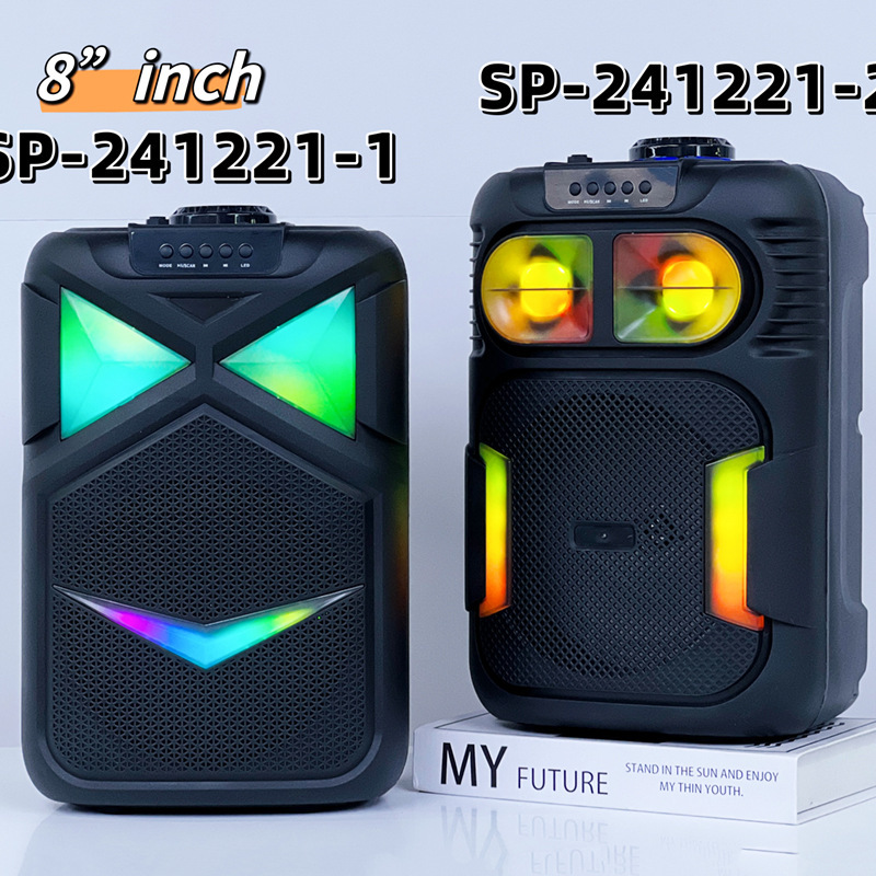 Cross-border explosions colorful bluetooth speaker outdoor long endurance subwoofer home karaoke wireless audio wholesale