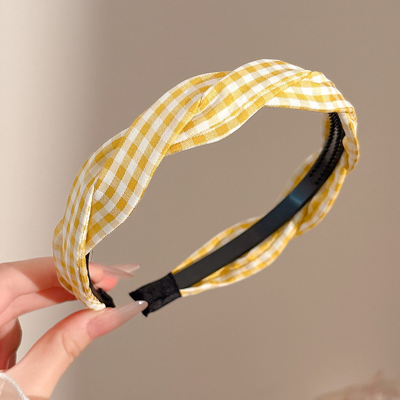 Diadema superior de cráneo alto para mujer 2025 nuevo estilo francés pequeño fragancia horquilla tocado temperamento ancho ancho diadema de presión lateral