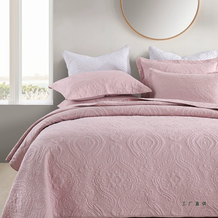 Double-sided white quilted set, universal sheet, light luxury style, 3 piece set