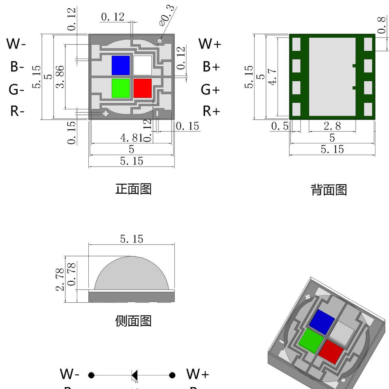 ����5050RGBW�մ�led���龰�۵�ϴǽ��5050XML�ĺ�һled����
