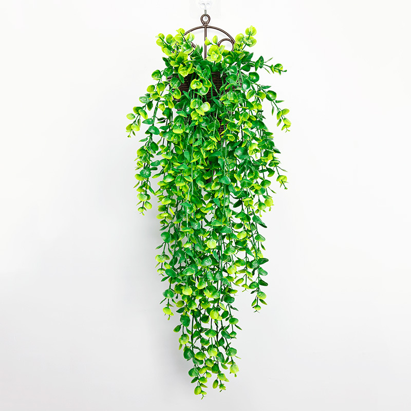 跨境人造藤条 尤加利壁挂仿真绿植 家居户外装饰花假悬挂植物藤蔓