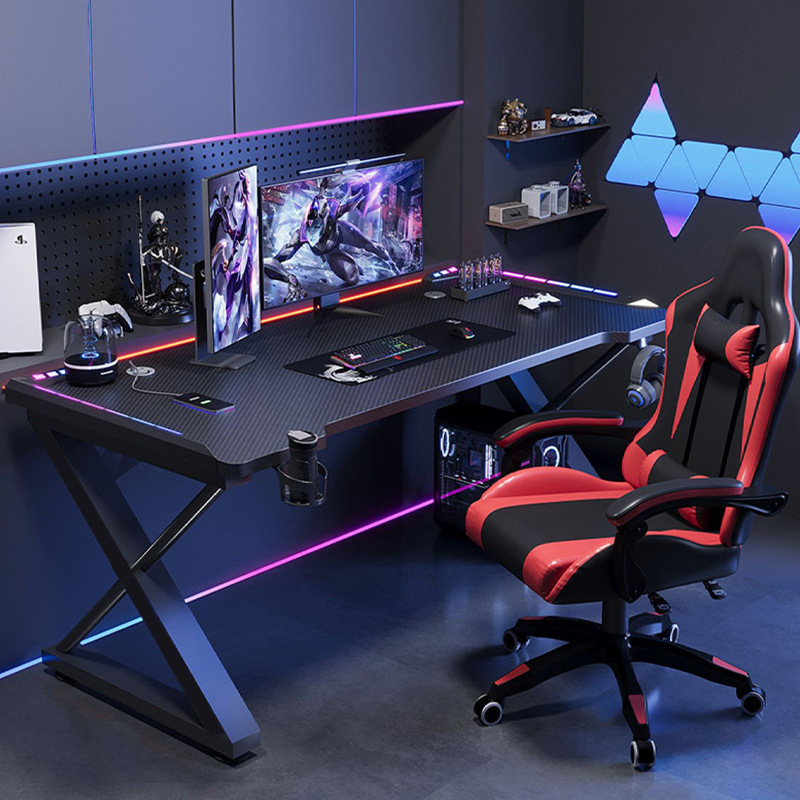 De fibra de carbono escritorio de la computadora escritorio casa dormitorio estudiante escritorio subred rojo juego e-sports Escritorio