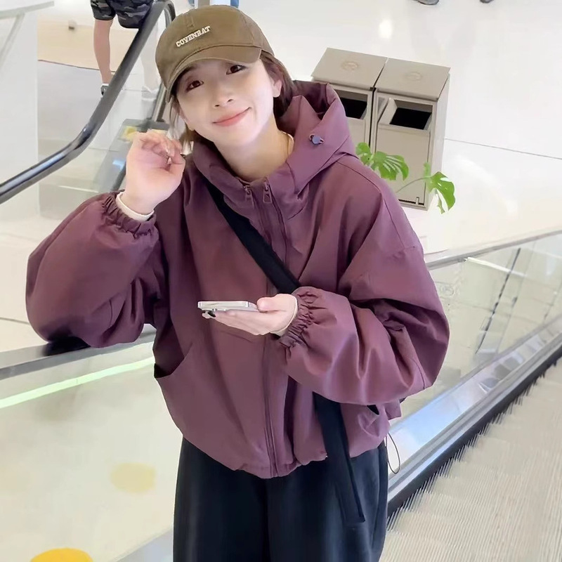 European goods hooded assault clothing women's 2025 spring and autumn new explosions jacket small short coat windbreaker coat