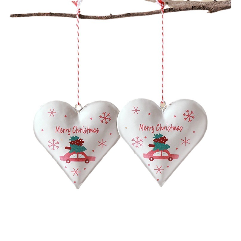 Nuevos productos transfronterizos en estilo nórdico retro chapa pequeña decoración creativa de Navidad árbol de Navidad colgante colgante colgante