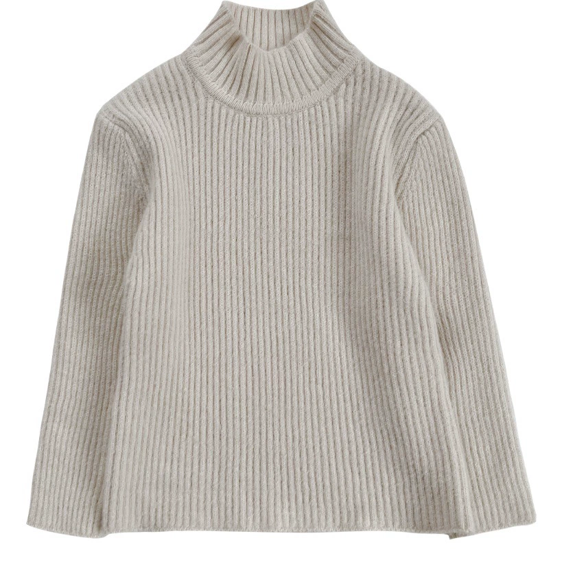 Зимняя детская одежда 2025: свитер в корейском стиле с воротником-стойкой для мальчиков, однотонный, универсальный, с длинными рукавами, с интегрированным флисом