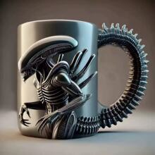 跨境新款Xenomorph Mug异形马克杯热转印平面3D效果咖啡杯树脂摆