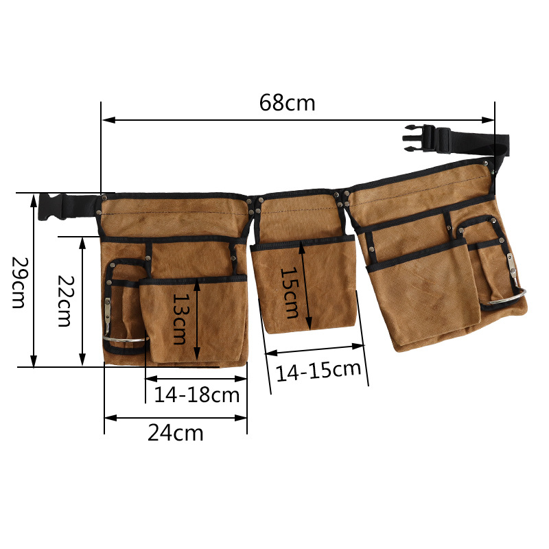Amazon electricista encerado bolsa de lona kit de cintura almacenamiento portátil mantenimiento bolsa de herramientas resistente al desgaste delantal multifuncional