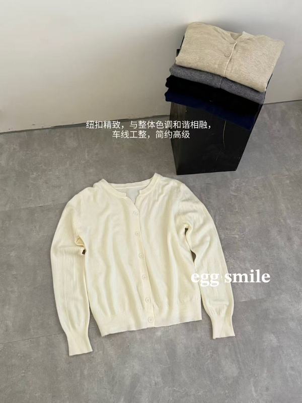 egg smile15色软糯绵羊绒针织开衫女早秋外套纯色简约百搭小开衫|undefined
