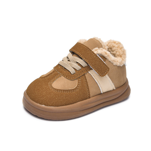 Boys' Fleece-lined Sports Shoes Cotton Shoes Winter Warm Shoes Children Waterproof Snow Boots Girls' Lamb Wool Thick Cotton Shoes
