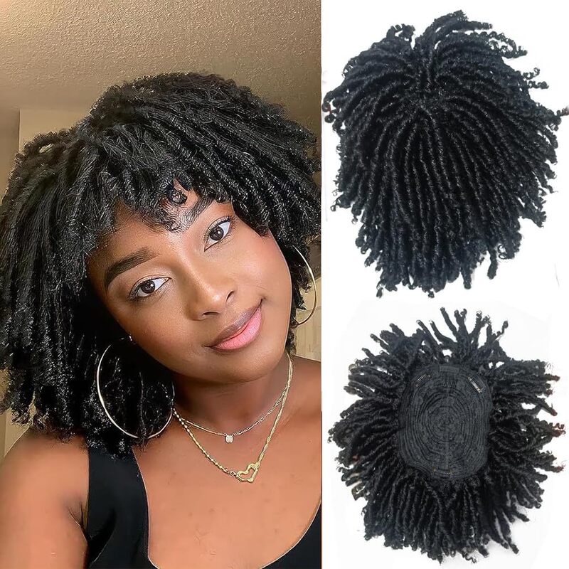 Synthetic Hair Extensions, Small Curly, Fluffy, Hip-Hop Festival Wigs, Black Dreadlock Hair Extensions, Short Hollow Hair Pieces