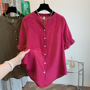 Real Shot Mother's Day Send Mother-in-law Tencel Ramie Short-sleeved Shirt Women's 2025 Summer New Middle-aged Mother Thin T-shirt