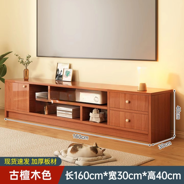 Gabinete de televisión sala de estar doméstica pequeña casa moderna simple nuevo alquiler simple piso de madera gabinete de televisión image 7