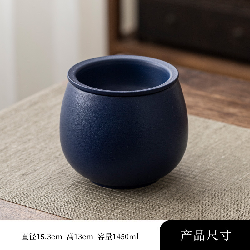 粗陶茶かすかめ茶洗建水中国式レトロ純色茶器部品水孟茶かすかめは濾過器を持っています。|undefined